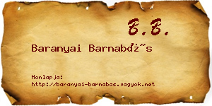 Baranyai Barnabás névjegykártya