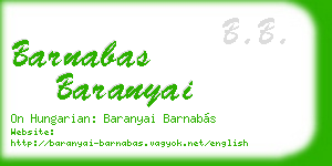 barnabas baranyai business card