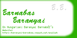 barnabas baranyai business card